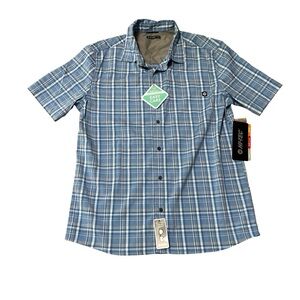 NWT Hi-Tec Men’s Blue White Plaid Shirt Med